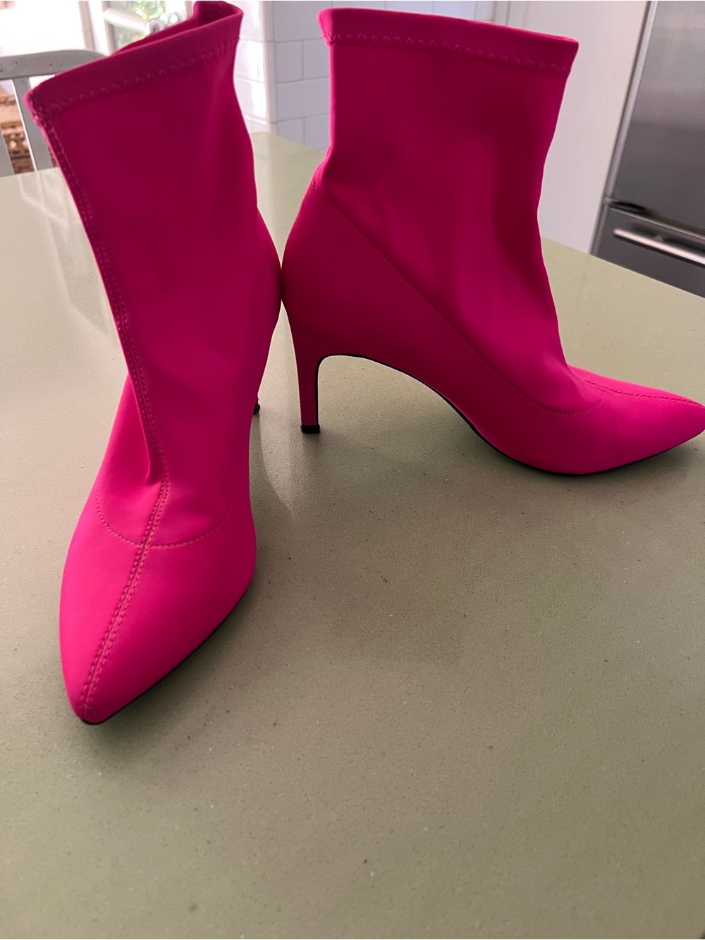 A New Day Hot Pink Booties. Size 8. Stretchy fabric. Great condition.